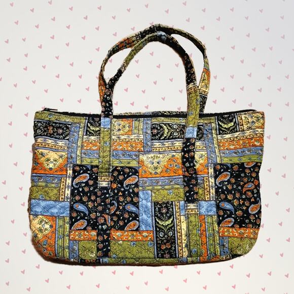 Large Paisley Patch Work Quilted Tote Bag With Pockets - Picture 1 of 7